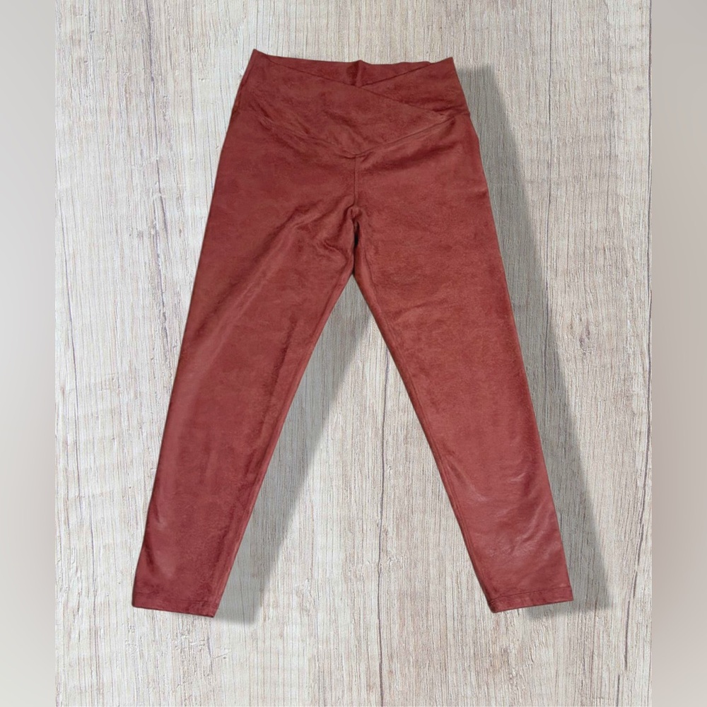 OFFLINE Aerie The Hugger Crossover High Waisted Crackle Leggings Rust Women’s L